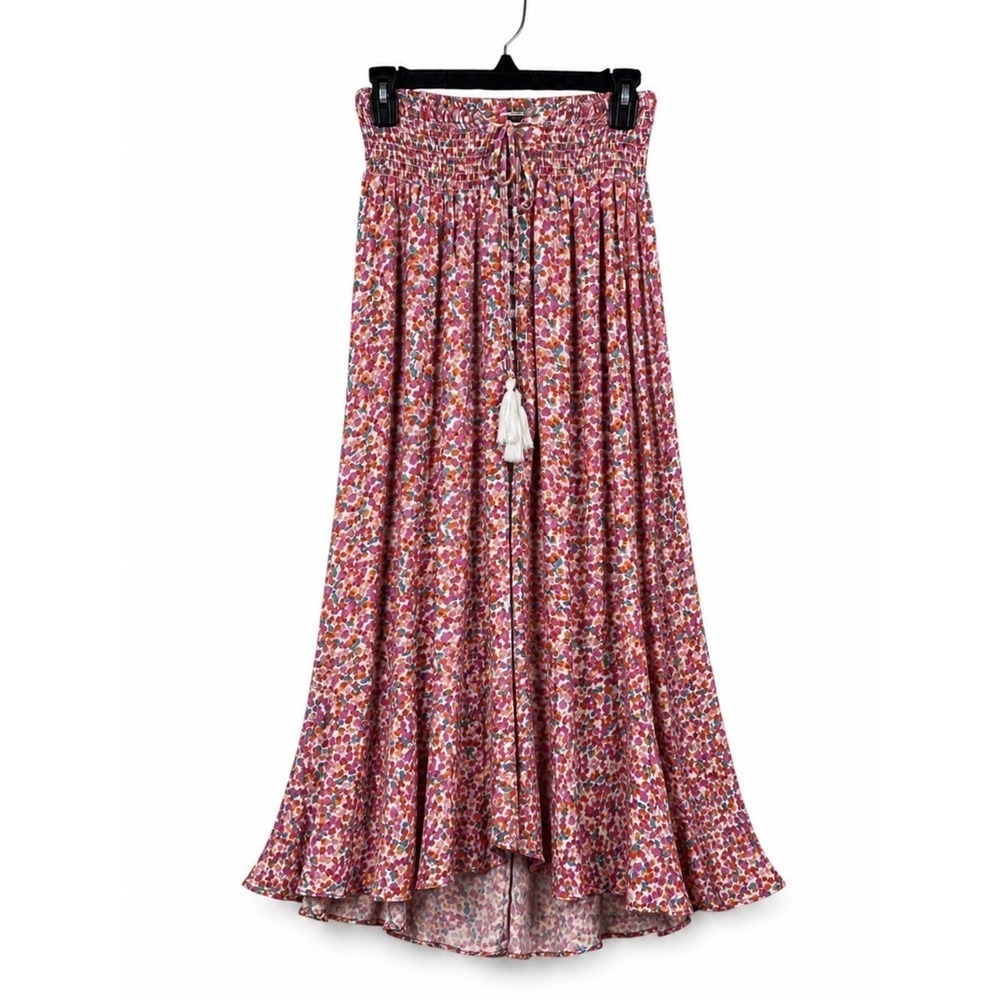 Rachel Zoe Womens Floral Button Up Peasant Skirt Large Cottage Prairie Country
